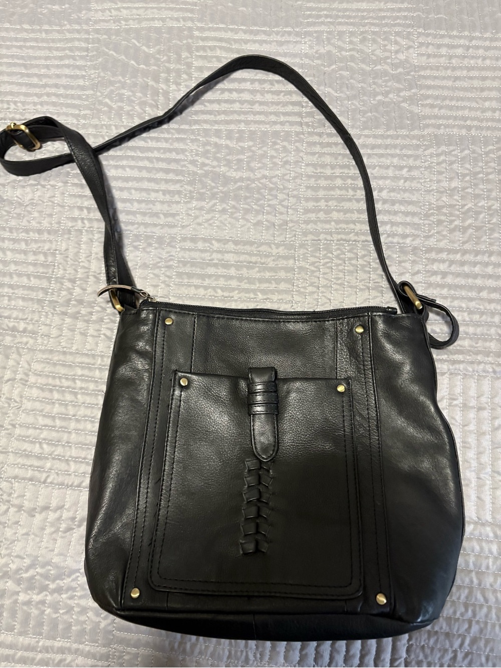 Classic Black Leather Crossbody Bag – Great American Leather Works